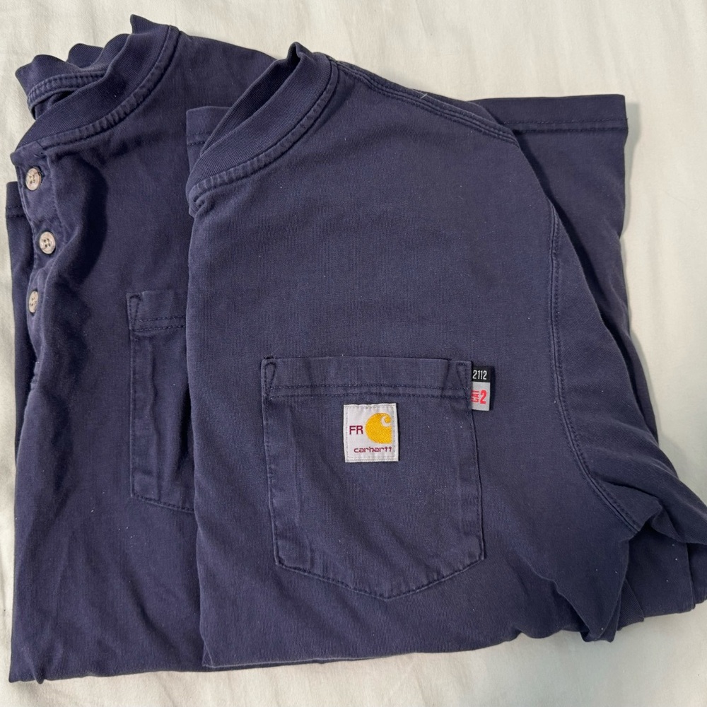 Carhartt Dark Blue Flame-Resistant Shirt x2